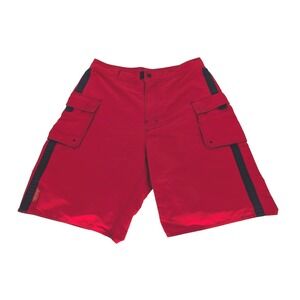 VTG 90s Y2K Abercrombie & Fitch Cargo Board Shorts Men Red Navy Surf Swim Trunks